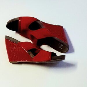 Ann Marino Red Women's Wedges Sandals